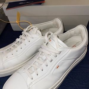 Santoni - Men’s white leather sneaker - new with tags